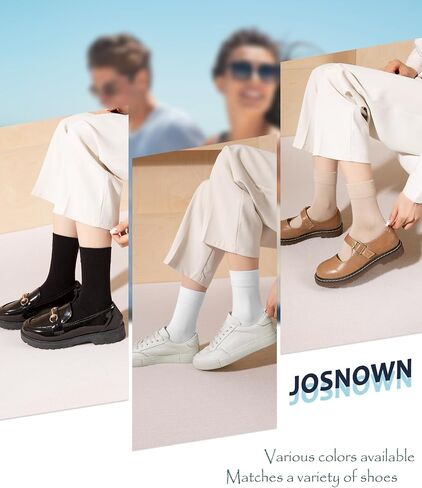 جوارب Josnown Crew للنساء، جوارب قطنية رفيعة للسيدات، جوارب جمالية ناعمة كاجوال 10 أزواج in Saudi Arabia