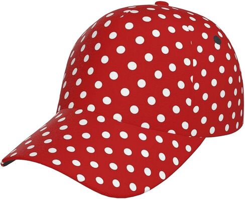 Polka Dots Baseball Cap Workout Hats with Adjustable Strap for Men & Women Dad Hat Snapback Hat in Kuwait