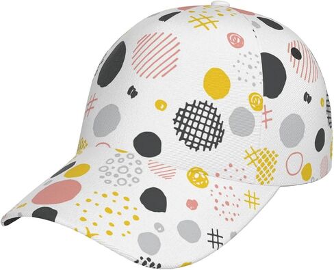 Polka Dots Baseball Cap Workout Hats with Adjustable Strap for Men & Women Dad Hat Snapback Hat in Kuwait