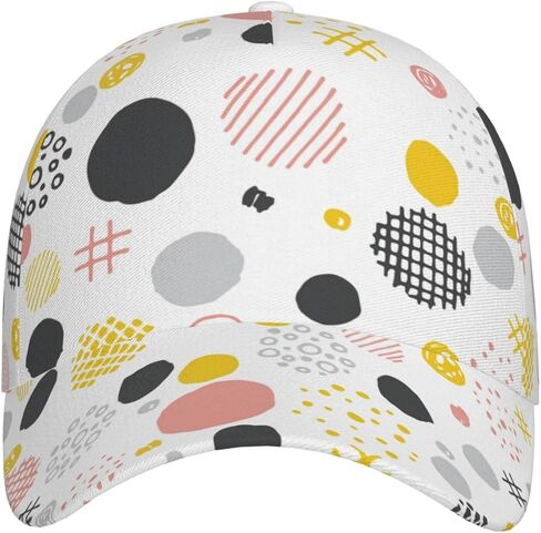 Polka Dots Baseball Cap Workout Hats with Adjustable Strap for Men & Women Dad Hat Snapback Hat in Kuwait