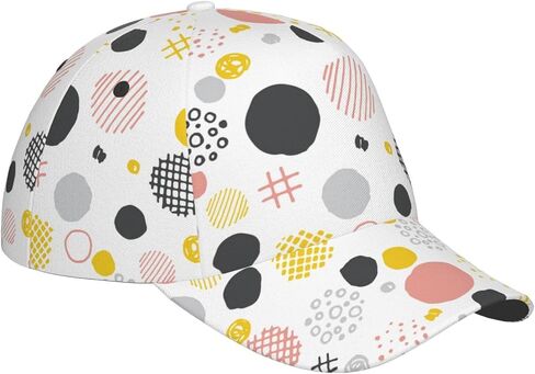 Polka Dots Baseball Cap Workout Hats with Adjustable Strap for Men & Women Dad Hat Snapback Hat in Kuwait