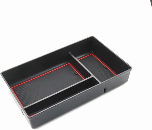 CDEFG Center Console Organizer Tray for 2022 2023 2024 Lexus NX 250 350H 450H Accessories Armrest Storage Box Secondary Insert Tray Coin Container Black ABS Material with 1 Colored Mats (Red Trim) in Saudi Arabia