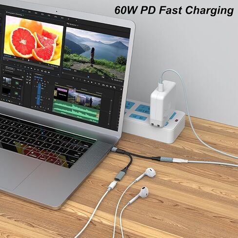 USB C to USB OTG Adapter and Charger Cable, 2-in-1 USB C Splitter with PD 60W Charging Port for iPhone 15 Series, iPad, MacBook, Galaxy S24/S23 and More Type C Device in Saudi Arabia