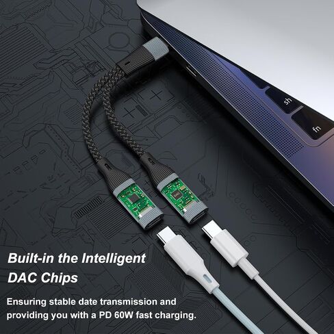 USB C to USB OTG Adapter and Charger Cable, 2-in-1 USB C Splitter with PD 60W Charging Port for iPhone 15 Series, iPad, MacBook, Galaxy S24/S23 and More Type C Device in Saudi Arabia