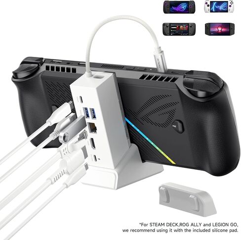 JSAUX Docking Station for ROG Ally X/ROG Ally/Steam Deck/Legion Go, 6-in-1 ROG Ally X Dock with HDMI 4K@120Hz, Gigabit Ethernet, Dual USB-A 3.2 Gen 1, USB-C 3.2 Gen 1 and PD 100W Charging - HB0609 in Saudi Arabia