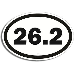 Gear Tatz - 26.2 (miles) - Oval - Runner, Marathon - Bumper Sticker - Multiple Sizes: 6", 4.5", 3" Diameters - Professionally Made in The USA - Vinyl Decal (1, 2X3)