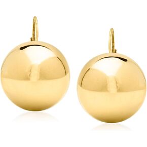 Ross-Simons Italian 18mm 18kt Gold Over Sterling Ball Drop Earrings
