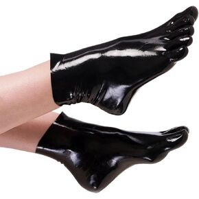 ABWL Fashion Latex Socks with Toes,Natural Rubber Short Socks,Latex Stockings Cosplay Costumes Party Clubwear