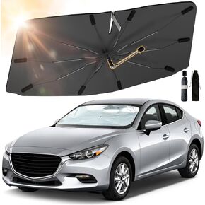 2024 Windshield Sun Shade Custom Fit for Kia K5 2021-2025 Accessories, Upgraded Car Sunshade Umbrella with 360° Rotation, Foldable Sun Shield Cover for Car Windshield Block UV Rays