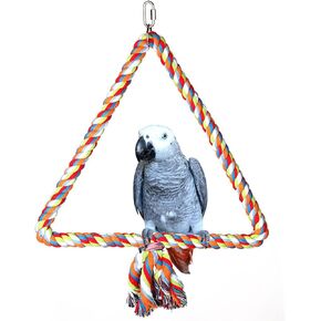 Rope Bungee Perch Bird, 83inch Kintor Pure Natural Colorful Bead Cage Chewing Toys for Small Medium Parrot (83inch Length)