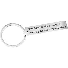 Meiligo Inspirational Gifts Religious Keychain Christian Bible Verses Quote Psalm 28:7 Keychain