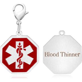 Free Customized Medical KeyChain for Men Women Elderly Blood Emergency KeyChain Stainless Steel Waterproof Jewelry