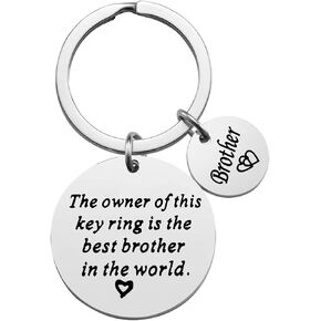 Nekoki Brother Keychain Brother Gifts from Sister Brother The Owner of This Key Ring is the Best Brother in the World Keychain Fathers Day Christmas Birthday Gifts for Brother