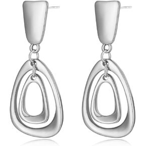 Gold/Silver Geometric Hoop Drop Dangle Earrings for Women Round Disc Dangle Earrings Vintange Statement Earrings Fashion Earrings Jewelry