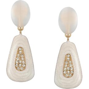 SWEETV Vintage 18K Gold Plated Statement Earrings for Women Trendy, Antique Enamel Chunky Drop Dangle Earrings, Big Crystal Earrings for Fashion Prom Jewelry Gifts