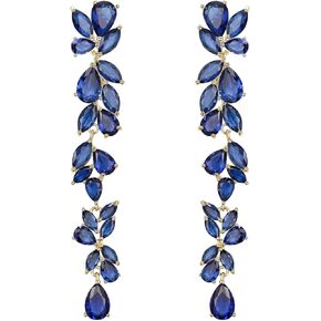 Crysdue Wedding Cubic Zirconia Bridal Dangle Earrings for Bride Bridesmaid, Women's Crystal Chandelier Drop Earrings for Prom Pageant Party