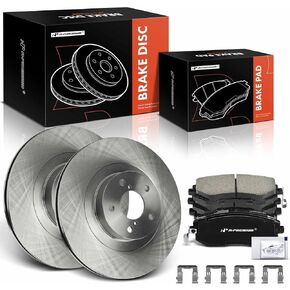 A-Premium 11.57 inch (293.80mm) Front Vented Disc Brake Rotors + Ceramic Pads Kit Compatible with Select Subaru & Saab Models - Outback 2002-2005, Forester, Impreza, Legacy, Baja, 9-2X, 6-PC Set