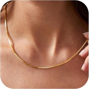 Gold Chain Necklace for Women - 18K Gold Plated Gold Chain Necklace Layered Herringbone Rope Snake Paperclip Chain Necklaces Dainty Gold Chain Necklace for Women Gold Jewelry Gifts