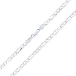Unisex Thick or Thin Strong Solid 14K Yellow Gold Overlay.925 Sterling Silver Figaro Link Chain Necklace For Men Women 14-24 Inch