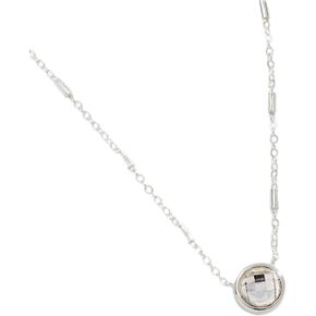 Alex and Ani AA763223SS,Crystal Bezel Adjustable Chain Necklace,Shiny Silver,Silver, Necklaces