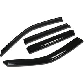 DNA motoring WVS-196 Vent Window Visor Deflector Rain/Sun Guard, Dark Smoke, 4 Piece