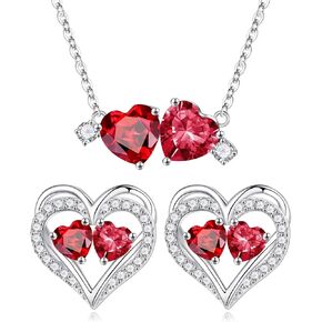 مجموعة أقراط جوهرة الميلاد المزدوجة من Iefil ومجموعة قلادة جوهرة الميلاد المزدوجة in Kuwait