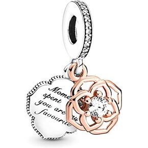 قلادة متدلية بلونين ورديين مطلية بالذهب الوردي عيار 14 قيراط مع زركونيا مكعب للأساور in Kuwait