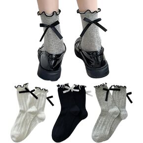 Socks for Women bowknot Casual Socks Soft Cute Ankle Socks for Daily Wear in Kuwait
