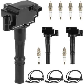 Ignition Coils & Iridium Spark Plugs w/Wires for Toyota 4Runner 1996-2002 3.4L, T100 1995-1998, Tacoma 1995-2004, Tundra 2000-2004 UF156 ‎C1041 5C1308-3 Set