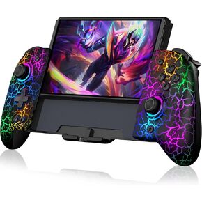 NealGamefy Switch Controllers,Wireless Switch Pro Controller for Nintendo Switch/OLED Controller,Upgrade Full-Size Ergonomic One Piece Handheld Controller with Programmable,Cool RGB,TURBO,Vibration in Kuwait