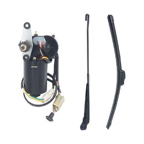 Triumilynn 12V Electric Windshield Wiper Blade Arm Motor Kit for Po-laris Ranger RZR, 90° Sweep 19.6" Arm, 17.7" Blade