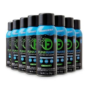 FunkAway Automotive Full-Release Odor Blaster Aerosol Spray, 2 oz., 8 Pack, Extreme Odor Eliminator Spray for Cars, SUVs, Trucks and RVs, Deodorizer Lasts Up to 30 Days with Immediate Results