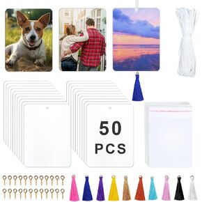 50 pcs sublimation air fresheners blanks,with Tassels Sublimation Blanks Products DIY Air Freshener for Car and Home Hanging Decoration sublimation car freshener blanks
