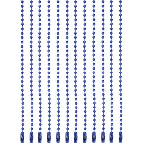 MECCANIXITY Ball Bead Chain Beaded Necklace Chains 5 Inch Adjustable Metal Ball Chains 2.4mm/0.1inch Keychain for Jewelry Making,DIY Craft Projects,Pack of 12(White)