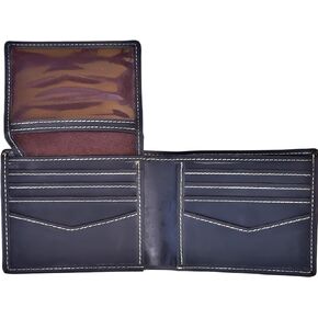 Mens Wallet,Top Grain Leather Wallet for Men,Genuine Leather Wallet, Bifold,Slim Wallet with 12 Card Slots, 1 ID Window, 2 Money Area, 2 Hidden Pocket.(Leather, Black)