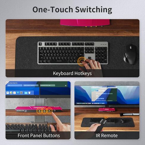 TESmart 8K@60Hz DP KVM Switch 2 Monitors 2 Computers USB 3.0, DP 1.4 KVM Switch Dual Monitor 4K@144Hz for Gaming Dock, Support EDID, Gigabit Network, Hotkey Switch, Audio & Mic with All Input Cables in Saudi Arabia