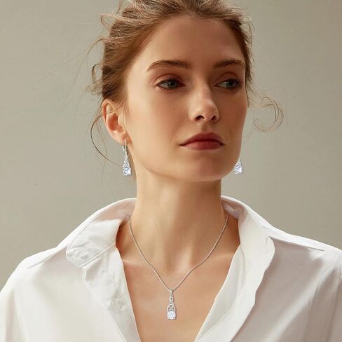 Infinity Celtic Knot Dangle Drop Earrings 925 Sterling Silver Princess Cut Leverback Earrings with Birthstone Irish Jewelry Gifts for Women in Kuwait