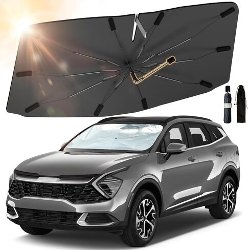2024 Windshield Sun Shade Custom Fit for Kia K5 2021-2025 Accessories, Upgraded Car Sunshade Umbrella with 360° Rotation, Foldable Sun Shield Cover for Car Windshield Block UV Rays in Saudi Arabia