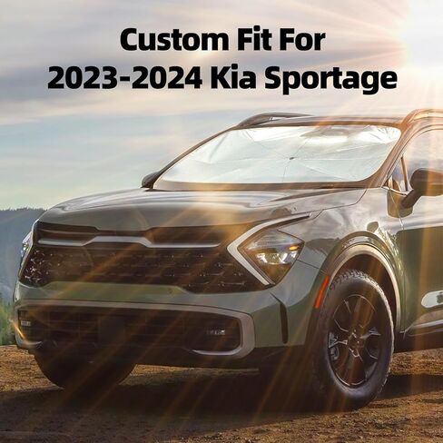 2024 Windshield Sun Shade Custom Fit for Kia K5 2021-2025 Accessories, Upgraded Car Sunshade Umbrella with 360° Rotation, Foldable Sun Shield Cover for Car Windshield Block UV Rays in Saudi Arabia