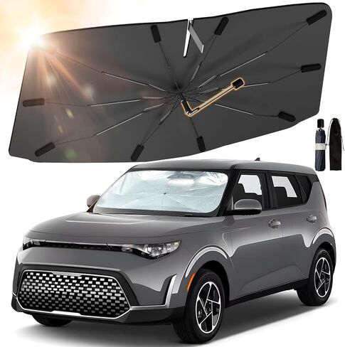 2024 Windshield Sun Shade Custom Fit for Kia K5 2021-2025 Accessories, Upgraded Car Sunshade Umbrella with 360° Rotation, Foldable Sun Shield Cover for Car Windshield Block UV Rays in Saudi Arabia