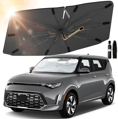 2024 Windshield Sun Shade Custom Fit for Kia K5 2021-2025 Accessories, Upgraded Car Sunshade Umbrella with 360° Rotation, Foldable Sun Shield Cover for Car Windshield Block UV Rays in Saudi Arabia
