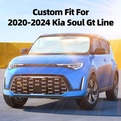 2024 Windshield Sun Shade Custom Fit for Kia K5 2021-2025 Accessories, Upgraded Car Sunshade Umbrella with 360° Rotation, Foldable Sun Shield Cover for Car Windshield Block UV Rays in Saudi Arabia