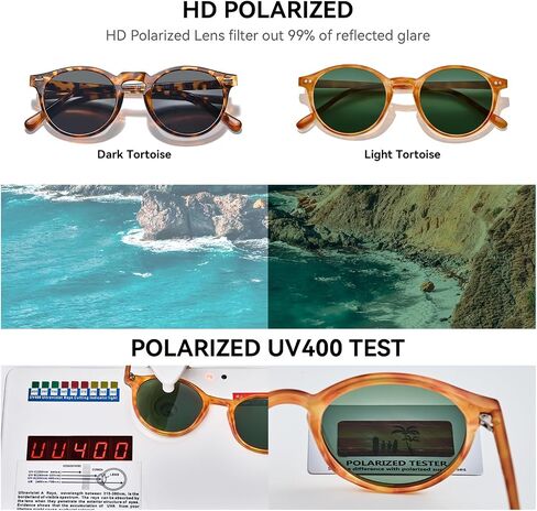 STGATN 2 Pack Small Round Polarized Sunglasses for Women Men Trendy Sunnies UV400 Lenses ST5115 in Saudi Arabia