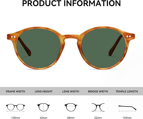 STGATN 2 Pack Small Round Polarized Sunglasses for Women Men Trendy Sunnies UV400 Lenses ST5115 in Saudi Arabia