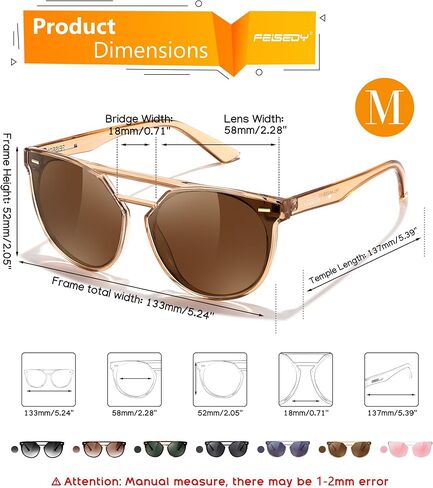 FEISEDY Women's Sunglasses, Cat Eye Aviator Style, UV400 Polarized Sun Glasses, Cute Vintage Trendy B0119 in Kuwait