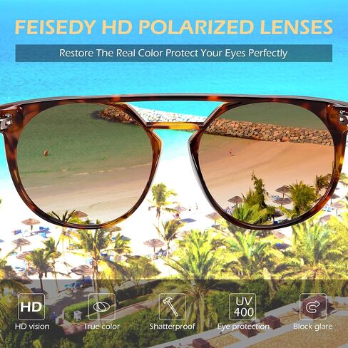 FEISEDY Women's Sunglasses, Cat Eye Aviator Style, UV400 Polarized Sun Glasses, Cute Vintage Trendy B0119 in Kuwait