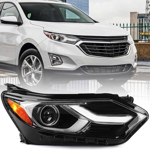 مصباح أمامي FIONE Xenon/HID متوافق مع Chevy Equinox 2018 2019 2020 2021 LED DRL كشافات أمامية بديلة للركاب الأيمن RH in Kuwait
