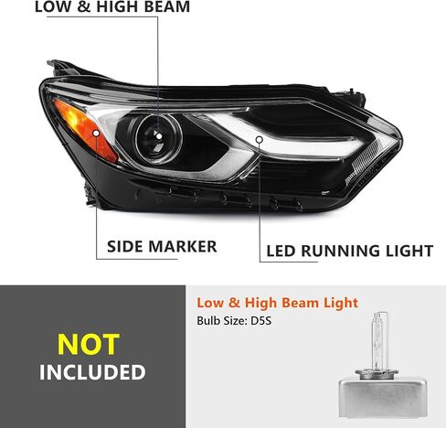 مصباح أمامي FIONE Xenon/HID متوافق مع Chevy Equinox 2018 2019 2020 2021 LED DRL كشافات أمامية بديلة للركاب الأيمن RH in Kuwait