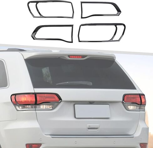 Jimen Taillight Cover Trim Bezel Compatible with Jeep Grand Cherokee 2014-2020 (Black) in Saudi Arabia