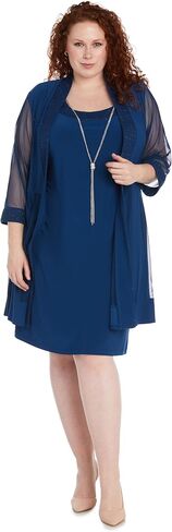 R&M Richards Women's Sheer Knee-Length Shift Dress and Jacket Set in Saudi Arabia